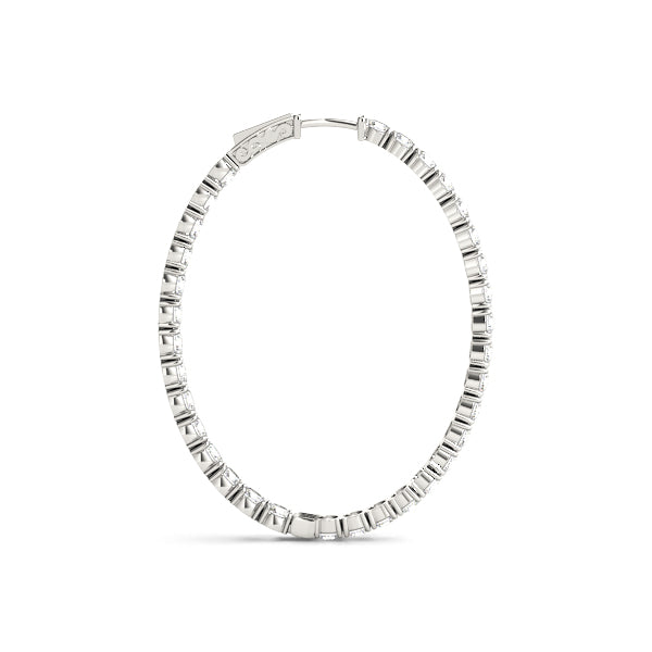 Oval Shaped Inside-Out Hoop Earrings