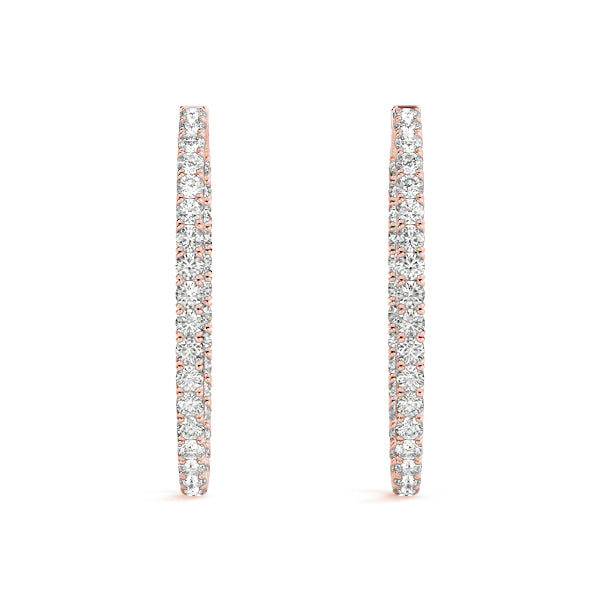 Oval Shaped Inside-Out Hoop Earrings