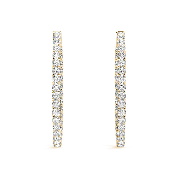 Oval Shaped Inside-Out Hoop Earrings
