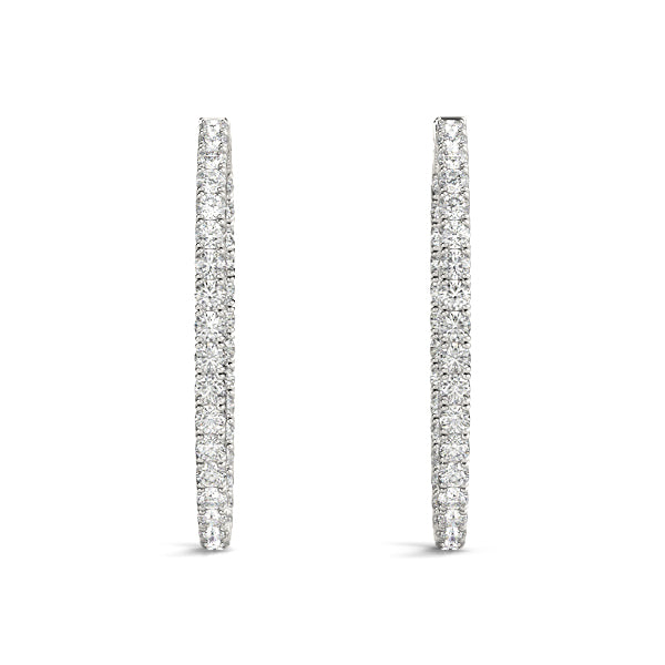 Oval Shaped Inside-Out Hoop Earrings