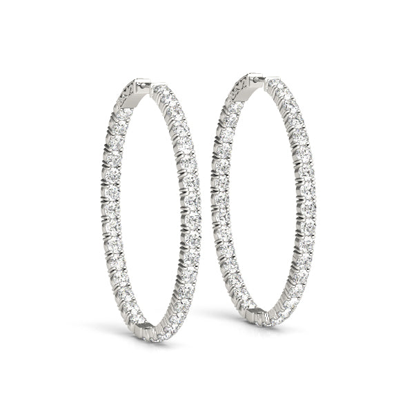 Oval Shaped Inside-Out Hoop Earrings