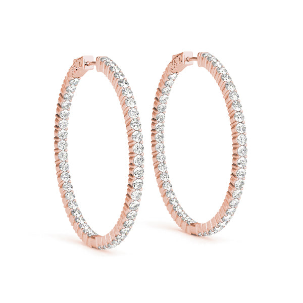 Shared Prong Inside-Out Hoop Earrings, Vault Lock