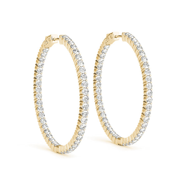 Shared Prong Inside-Out Hoop Earrings, Vault Lock
