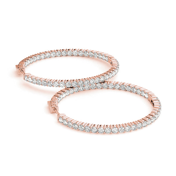Shared Prong Inside-Out Hoop Earrings, Vault Lock
