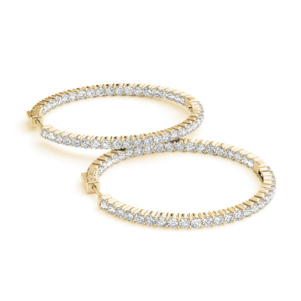 Shared Prong Inside-Out Hoop Earrings, Vault Lock