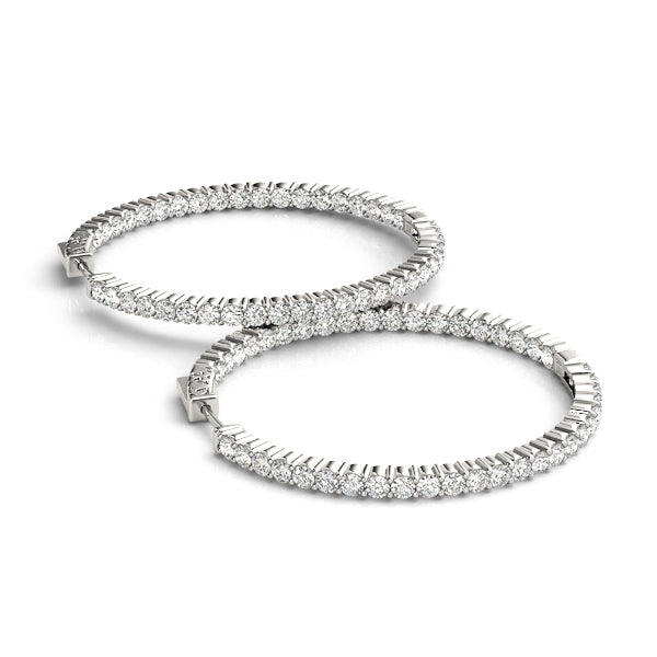 Shared Prong Inside-Out Hoop Earrings, Vault Lock