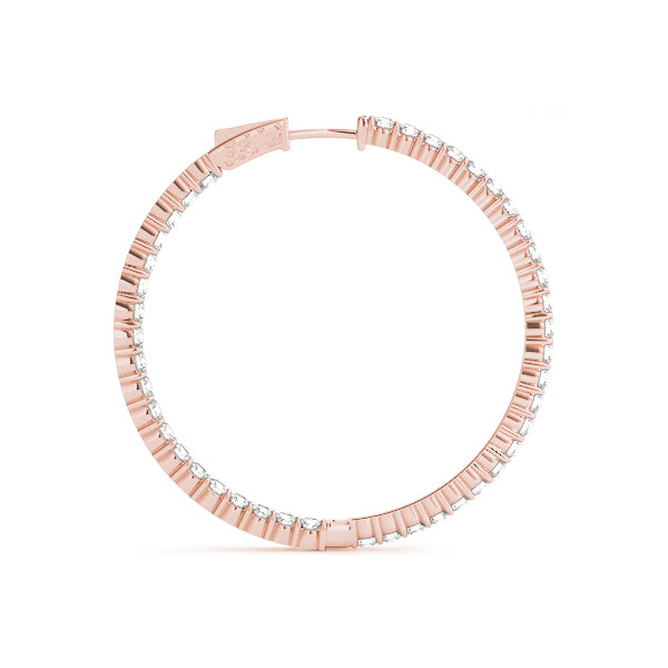 Shared Prong Inside-Out Hoop Earrings, Vault Lock
