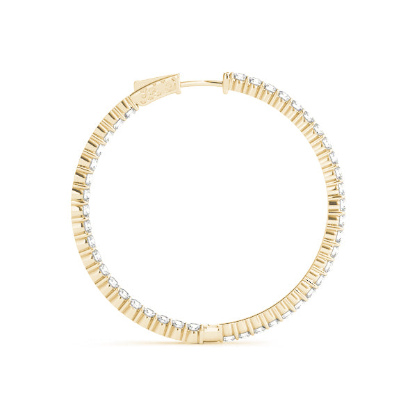Shared Prong Inside-Out Hoop Earrings, Vault Lock