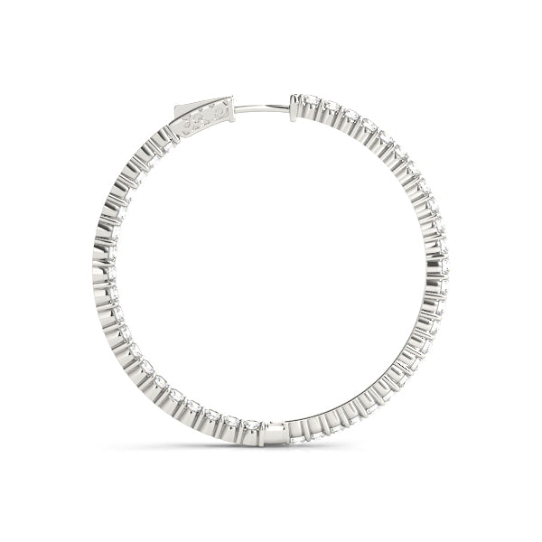 Shared Prong Inside-Out Hoop Earrings, Vault Lock