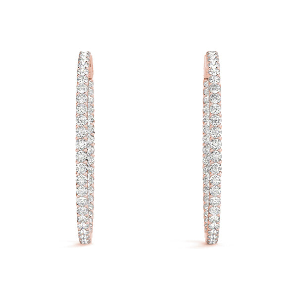 Shared Prong Inside-Out Hoop Earrings, Vault Lock