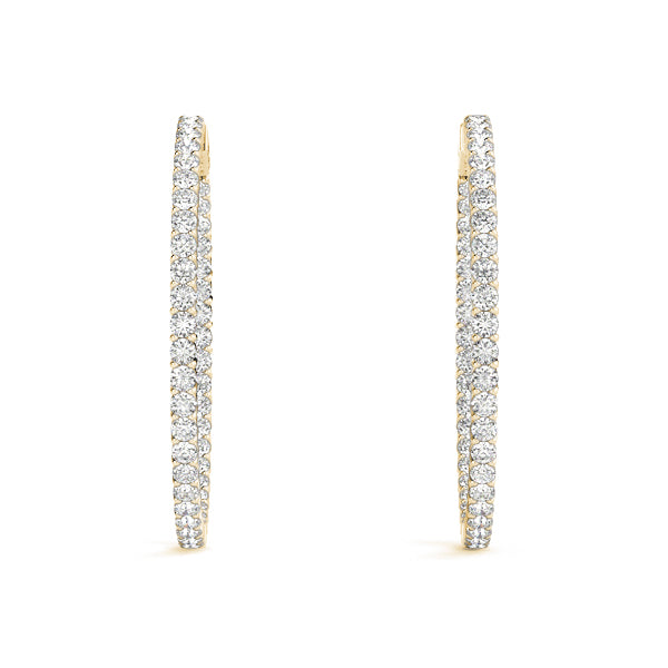 Shared Prong Inside-Out Hoop Earrings, Vault Lock