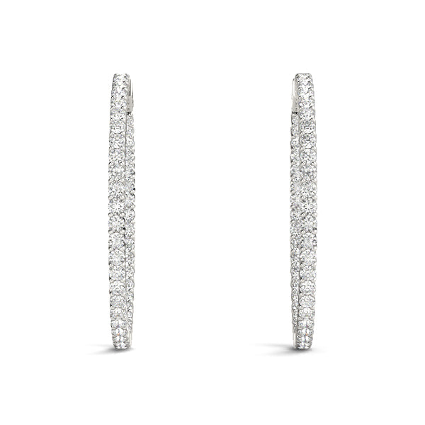 Shared Prong Inside-Out Hoop Earrings, Vault Lock