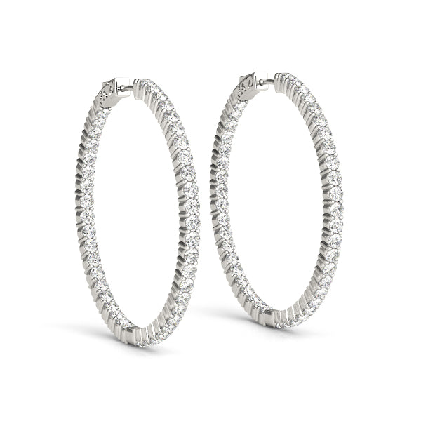 Shared Prong Inside-Out Hoop Earrings, Vault Lock