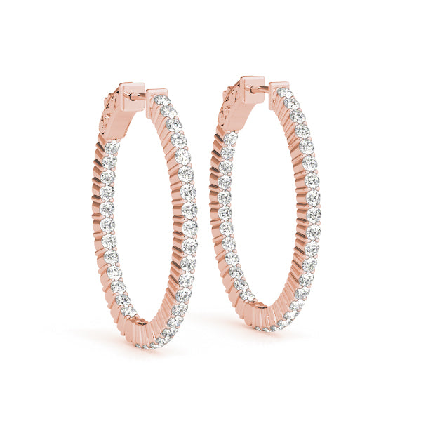 Oval Shaped Inside-Out Hoop Earrings