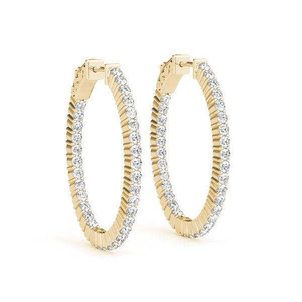 Oval Shaped Inside-Out Hoop Earrings