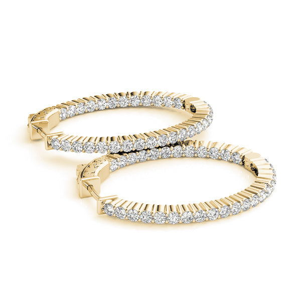 Oval Shaped Inside-Out Hoop Earrings
