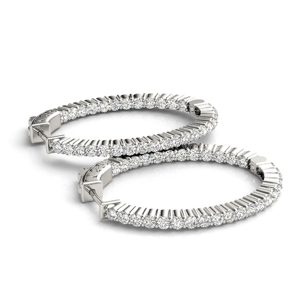 Oval Shaped Inside-Out Hoop Earrings