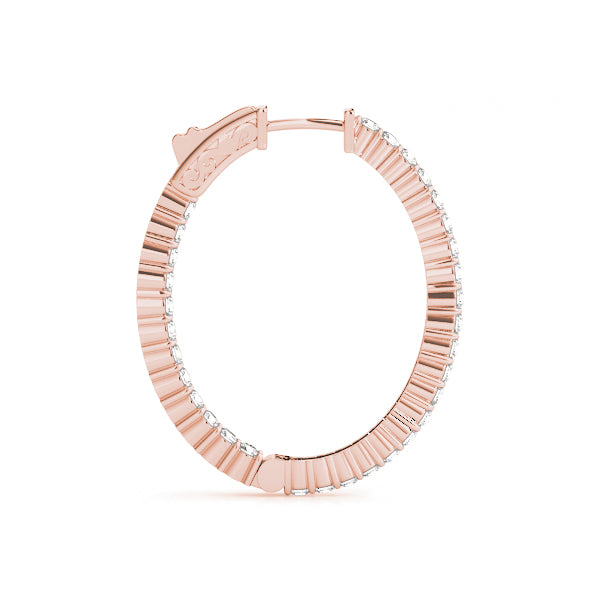 Oval Shaped Inside-Out Hoop Earrings