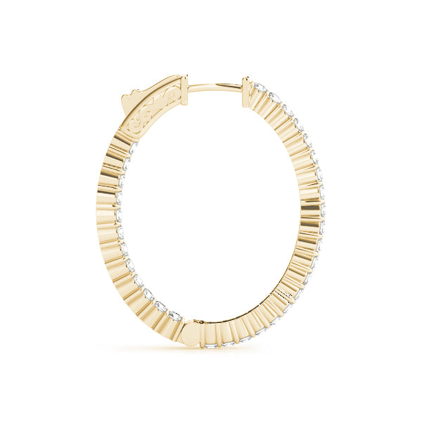 Oval Shaped Inside-Out Hoop Earrings