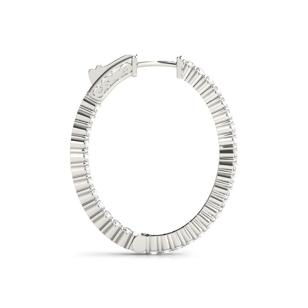 Oval Shaped Inside-Out Hoop Earrings