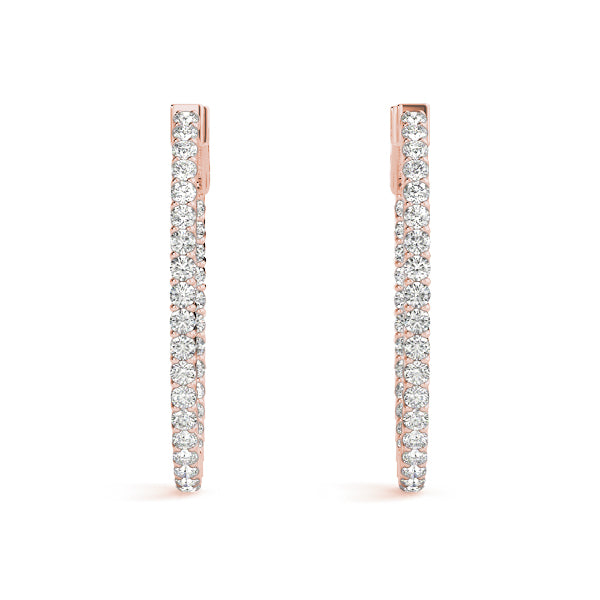 Oval Shaped Inside-Out Hoop Earrings