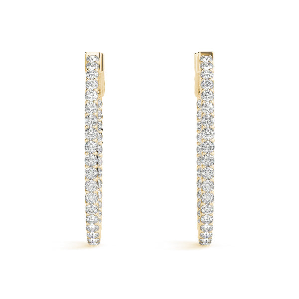 Oval Shaped Inside-Out Hoop Earrings