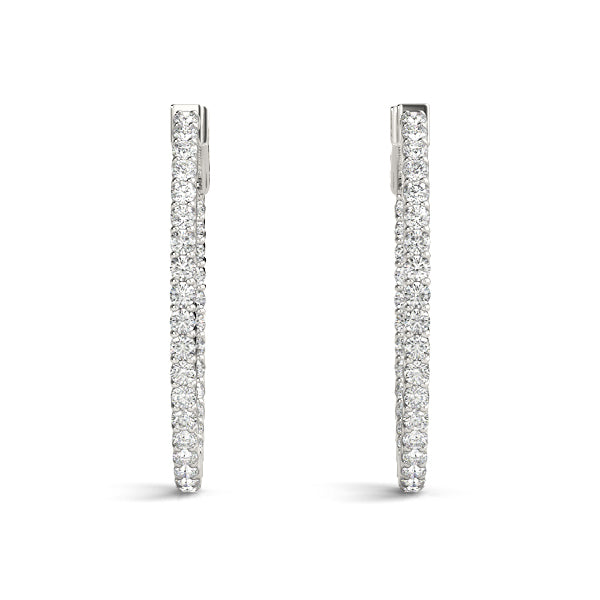 Oval Shaped Inside-Out Hoop Earrings