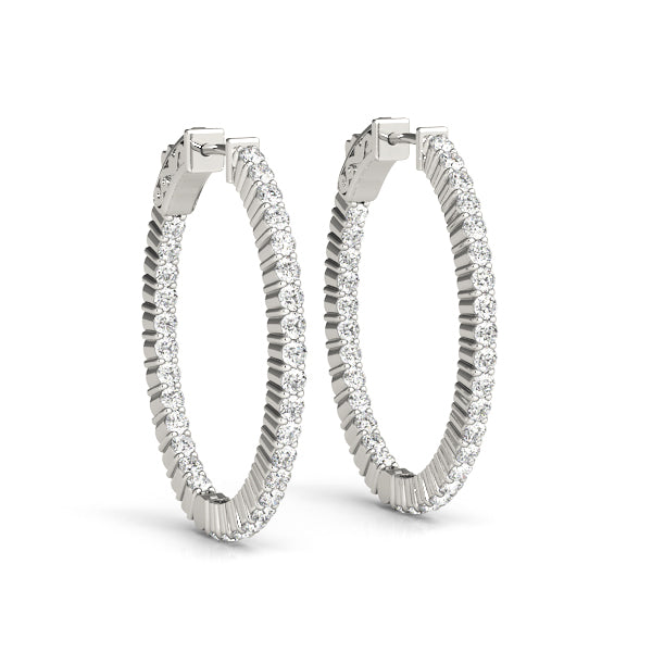 Oval Shaped Inside-Out Hoop Earrings