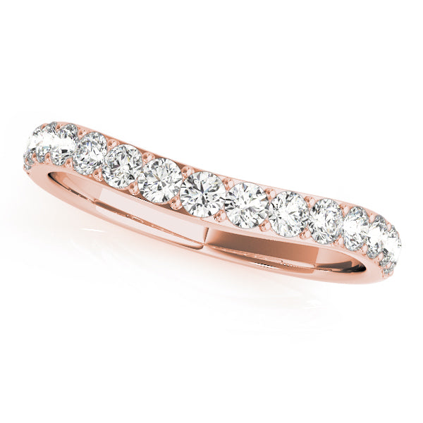 Prong Set Curved Wedding Band