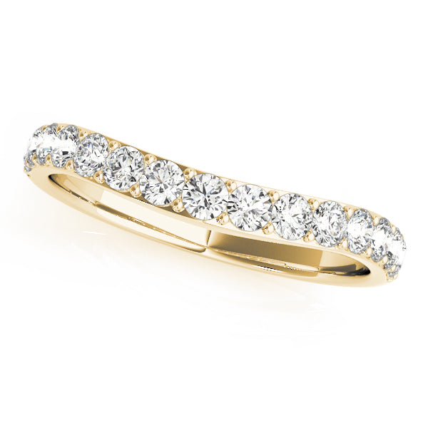 Prong Set Curved Wedding Band