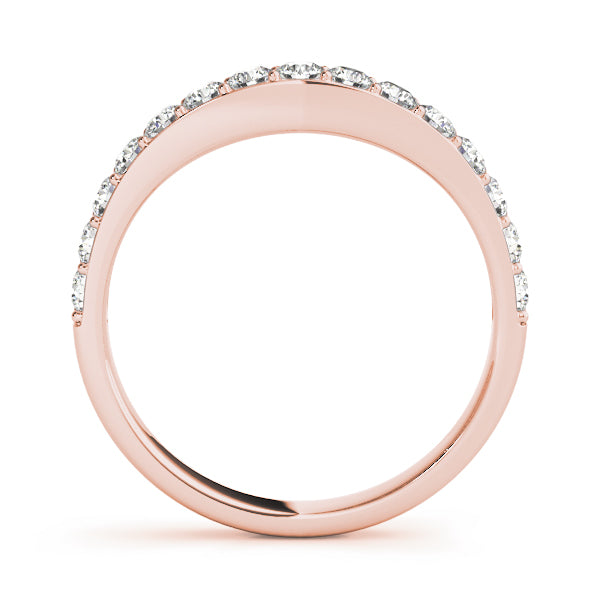 Prong Set Curved Wedding Band