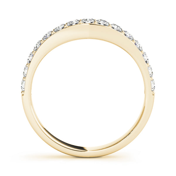 Prong Set Curved Wedding Band