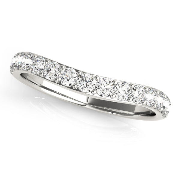 Prong Set Curved Wedding Band