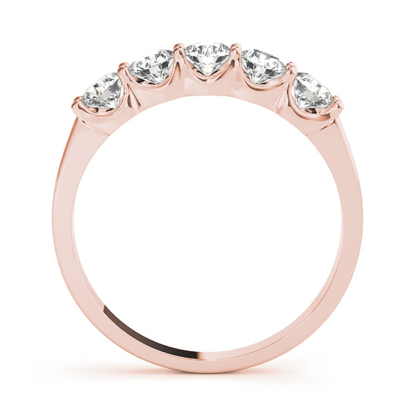 5-Stone Shared Prong Diamond Wedding Band