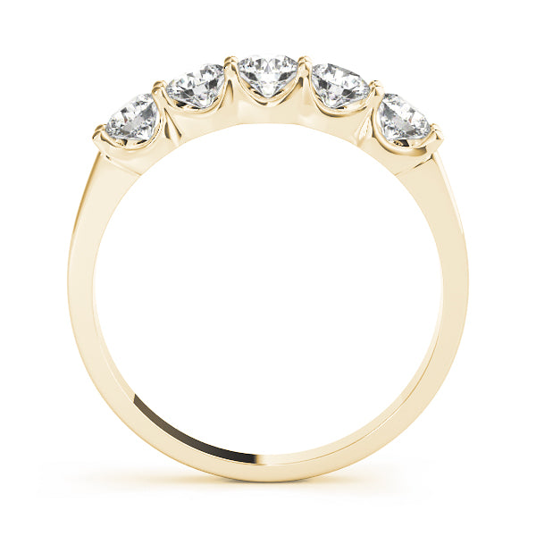 5-Stone Shared Prong Diamond Wedding Band