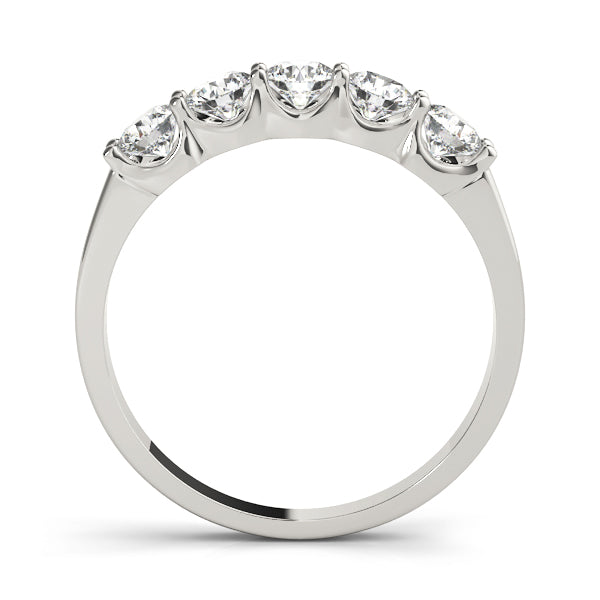 5-Stone Shared Prong Diamond Wedding Band