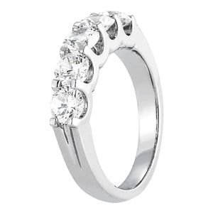 5-Stone Shared Prong Diamond Wedding Band