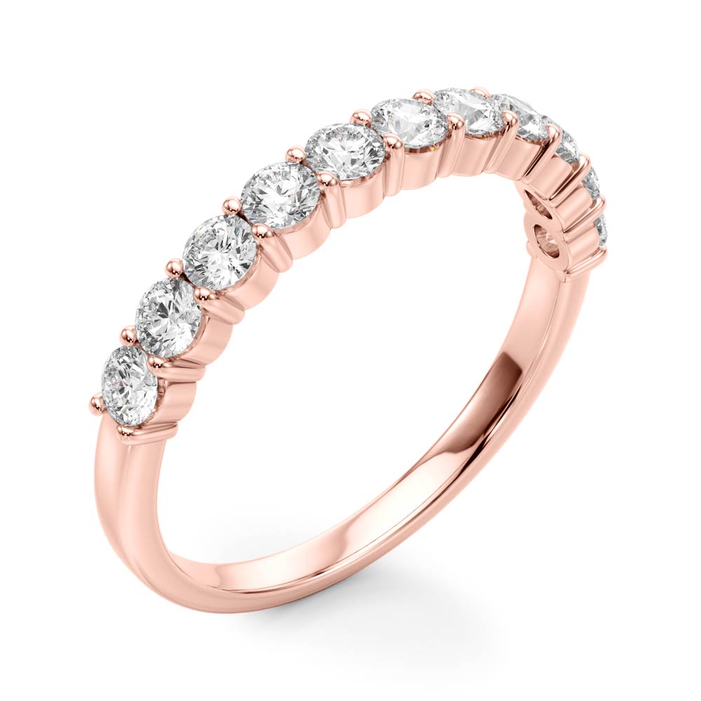 Single Row Prong Set Wedding Band