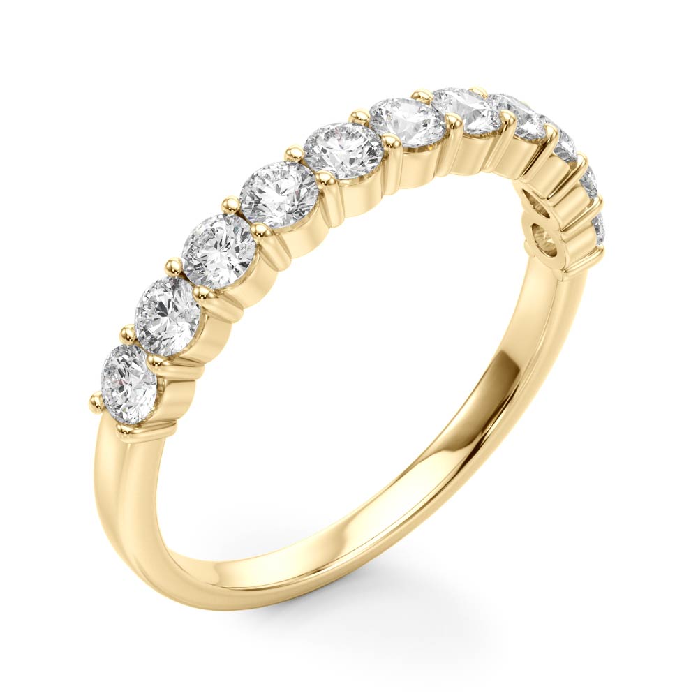 Single Row Prong Set Wedding Band