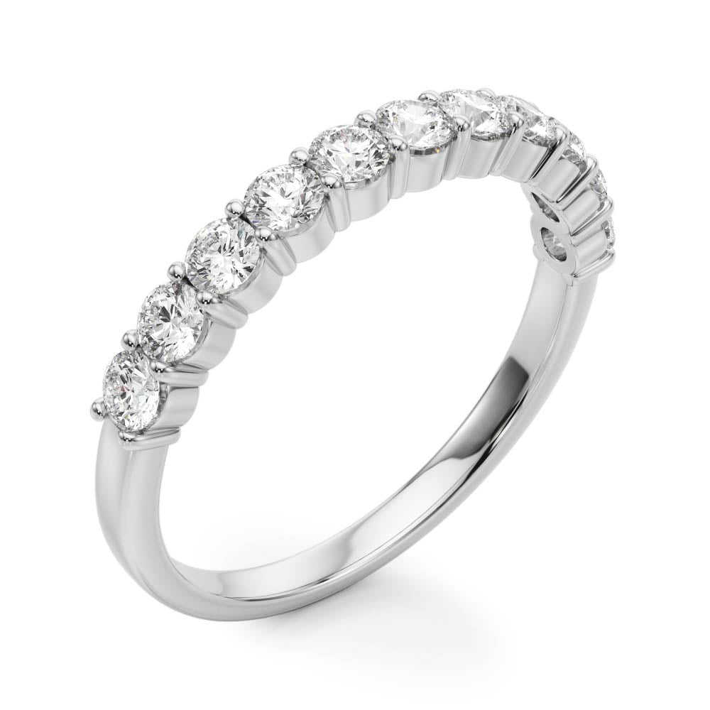 Single Row Prong Set Wedding Band