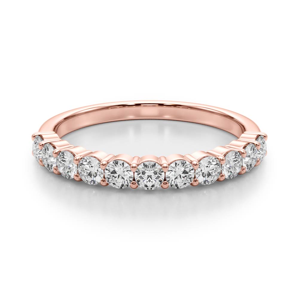 Single Row Prong Set Wedding Band