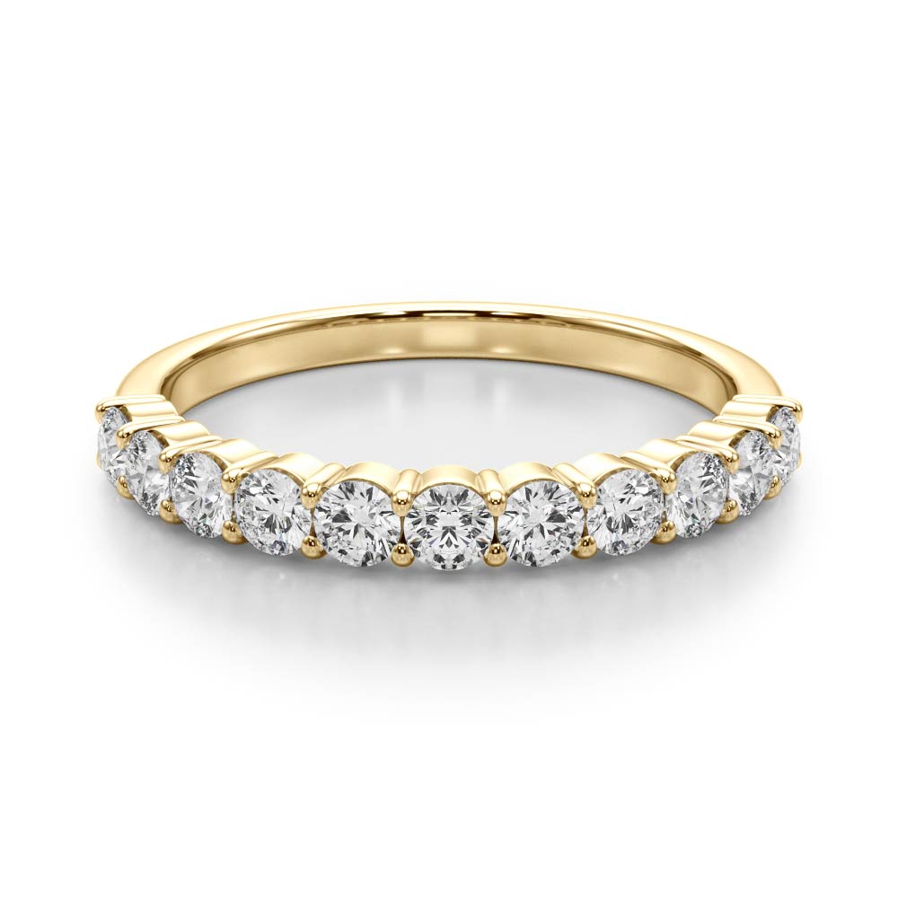 Single Row Prong Set Wedding Band