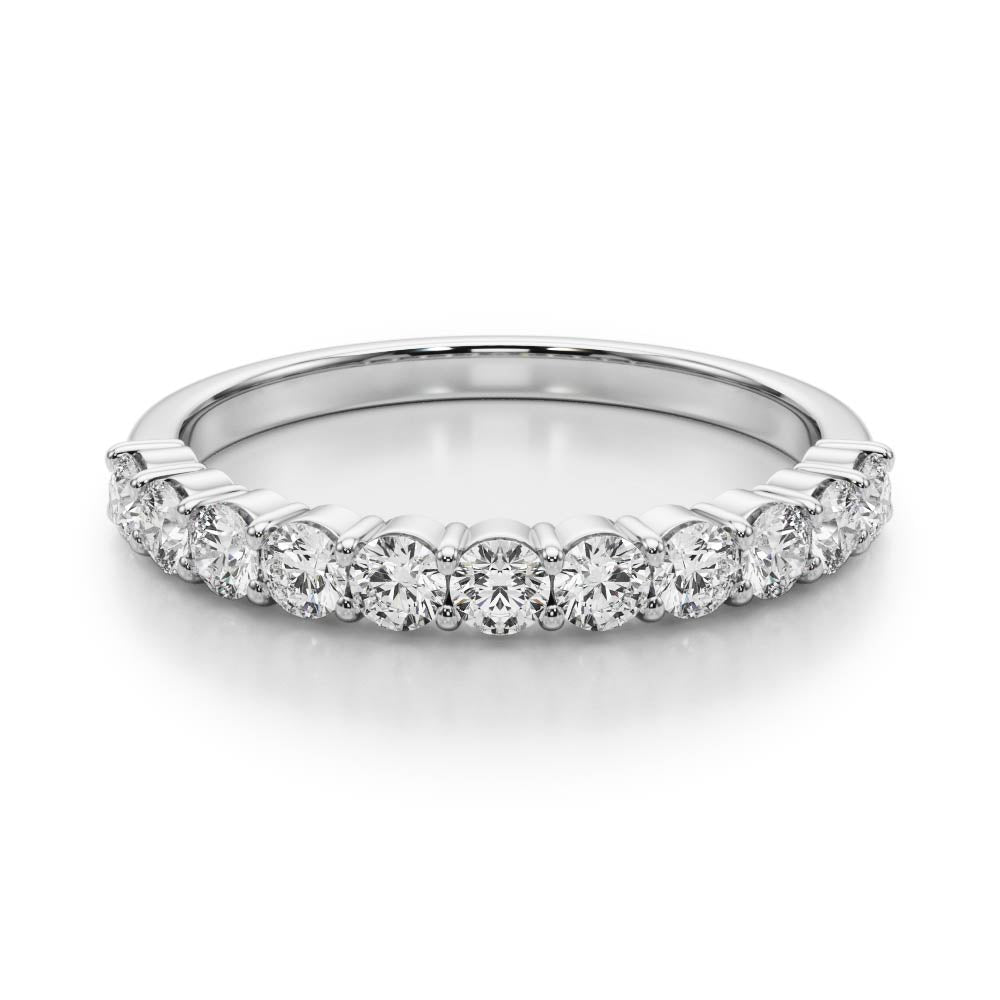 Single Row Prong Set Wedding Band