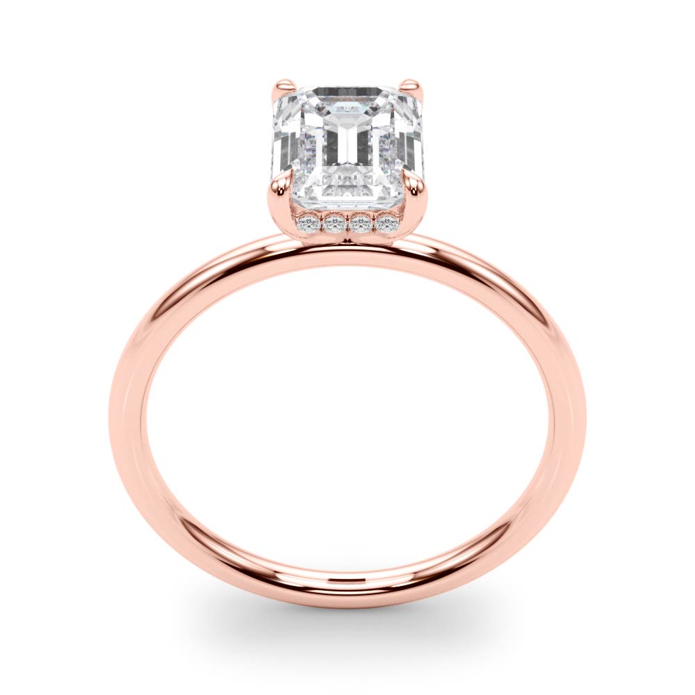 Emerald Cut Hidden Halo Engagement Ring