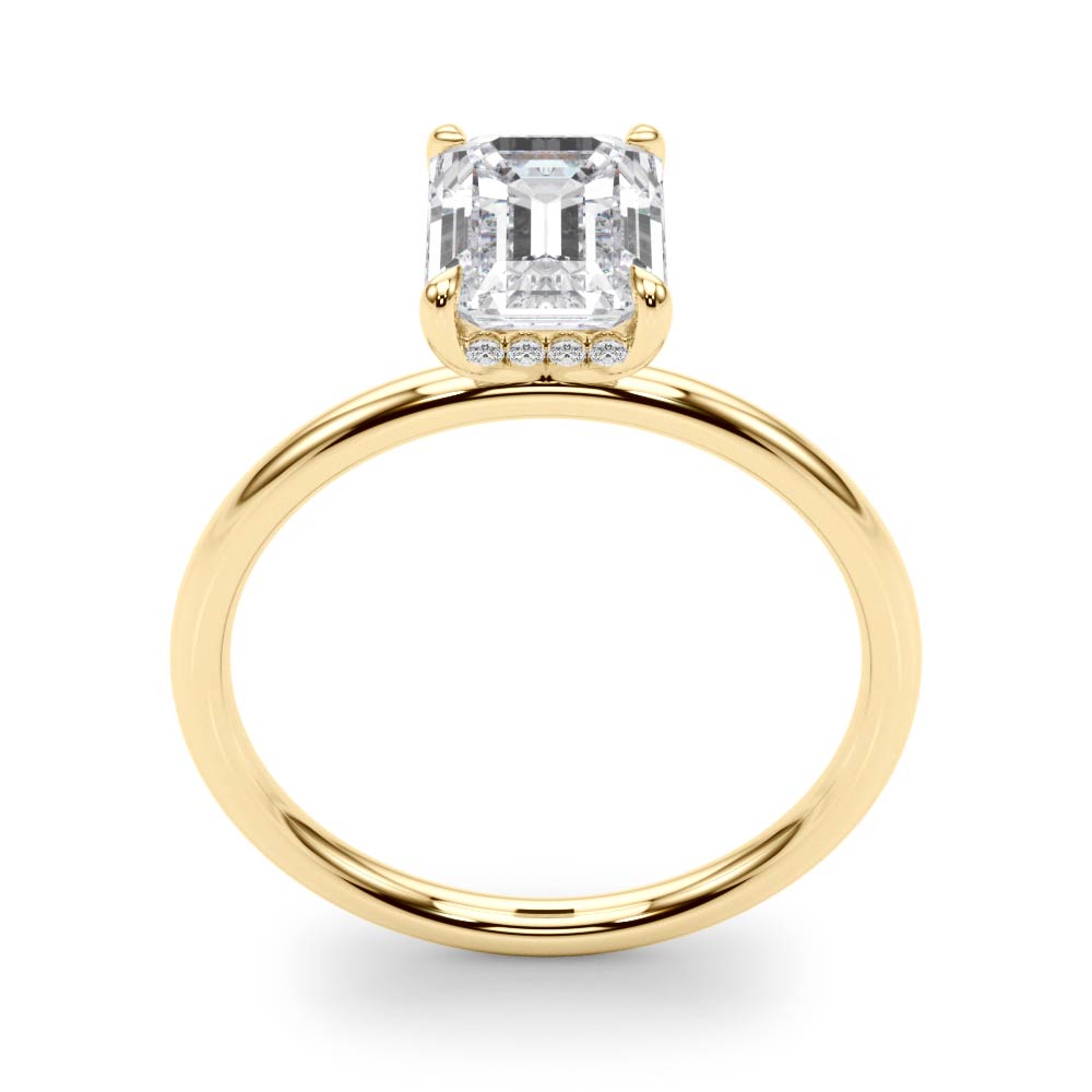 Emerald Cut Hidden Halo Engagement Ring