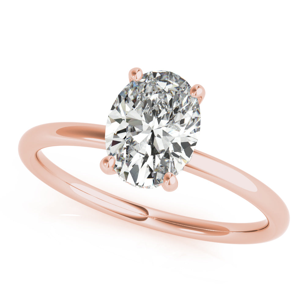 Oval Hidden Halo Engagement Ring