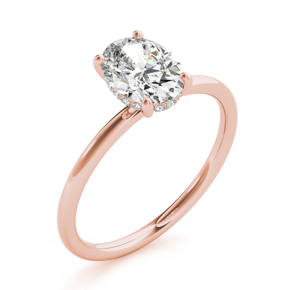 Oval Hidden Halo Engagement Ring