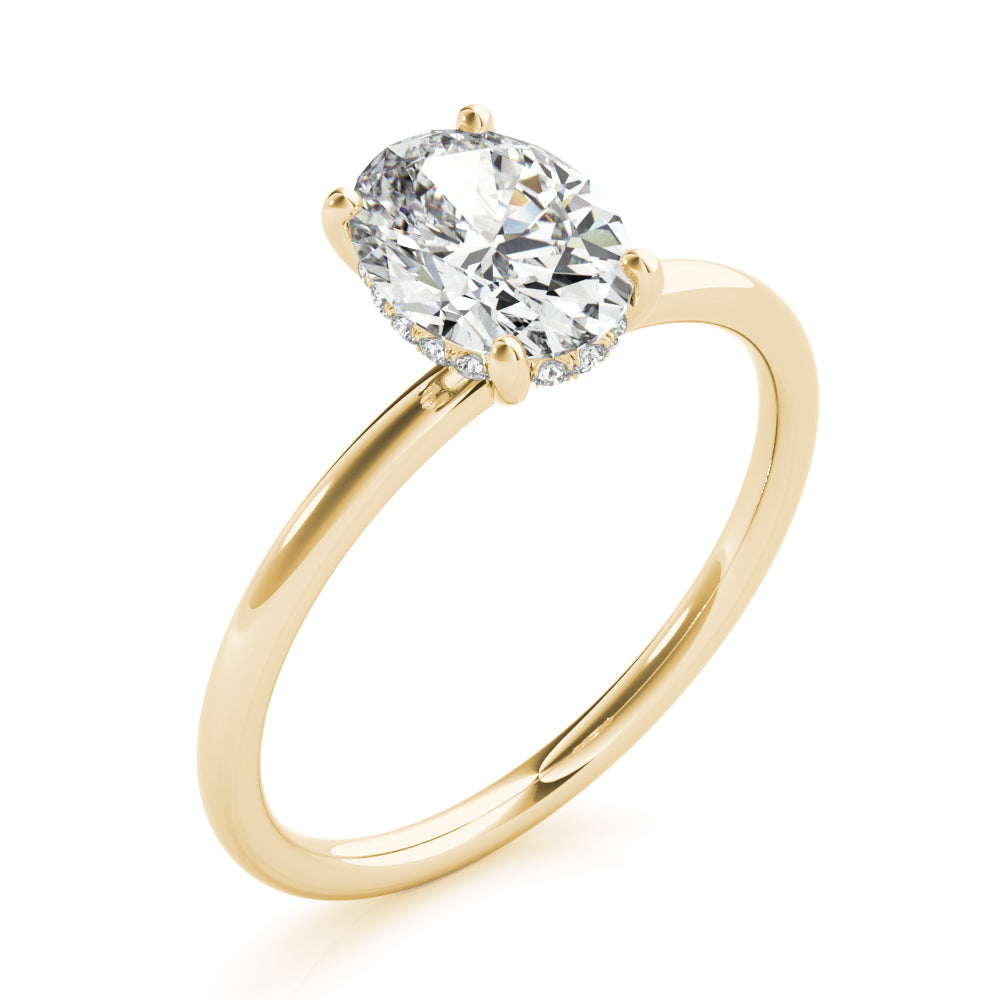 Oval Hidden Halo Engagement Ring