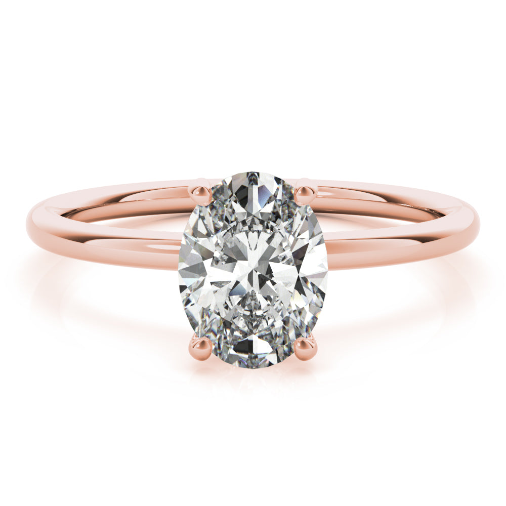 Oval Hidden Halo Engagement Ring