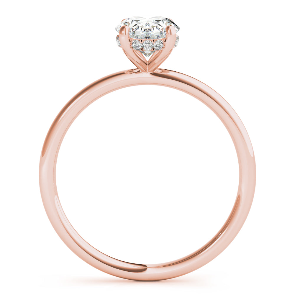 Oval Hidden Halo Engagement Ring